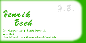 henrik bech business card